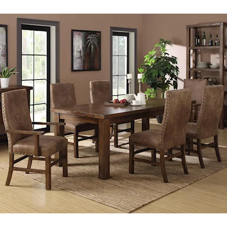 7-Piece Dining Set with Upholstered Chairs